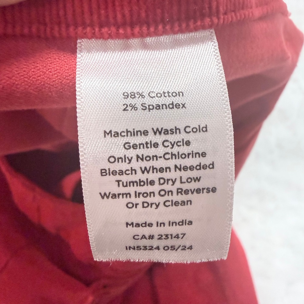 Talbots Red Corduroy Wide Leg Pants High Rise Size 16 NWT 57316321 - Picture 5 of 7